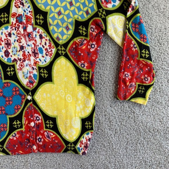 Joseph A Cardigan Sweater Womens Large Floral Rayon Colorful Bohemian Beach NEW - Picture 5 of 11